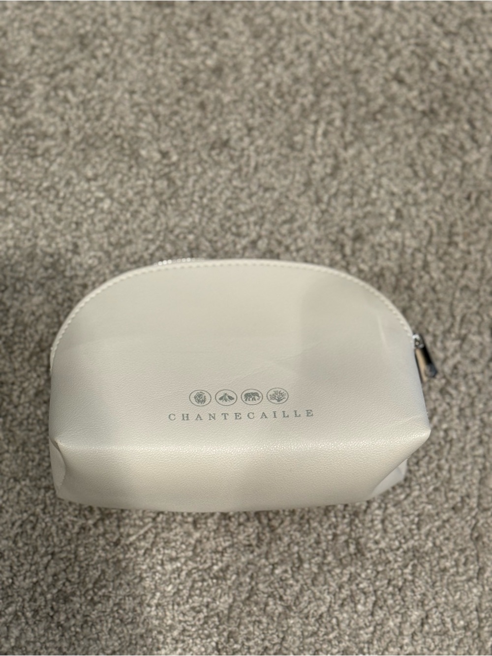 Chantecaille Ivory Cosmetic Pouch with Logo